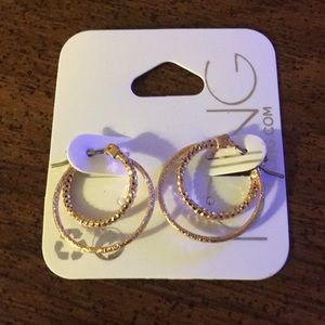 Icing gold hoop earrings